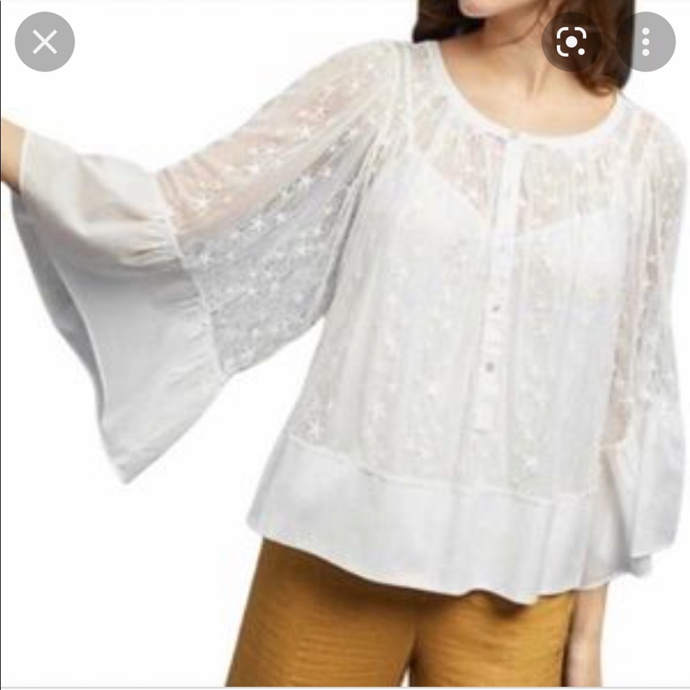 AKEMI + KIN | Anthropologie Star Lace top